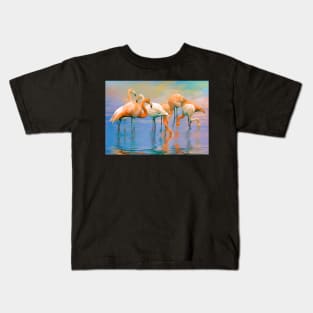 Caribbean Flamingos Kids T-Shirt